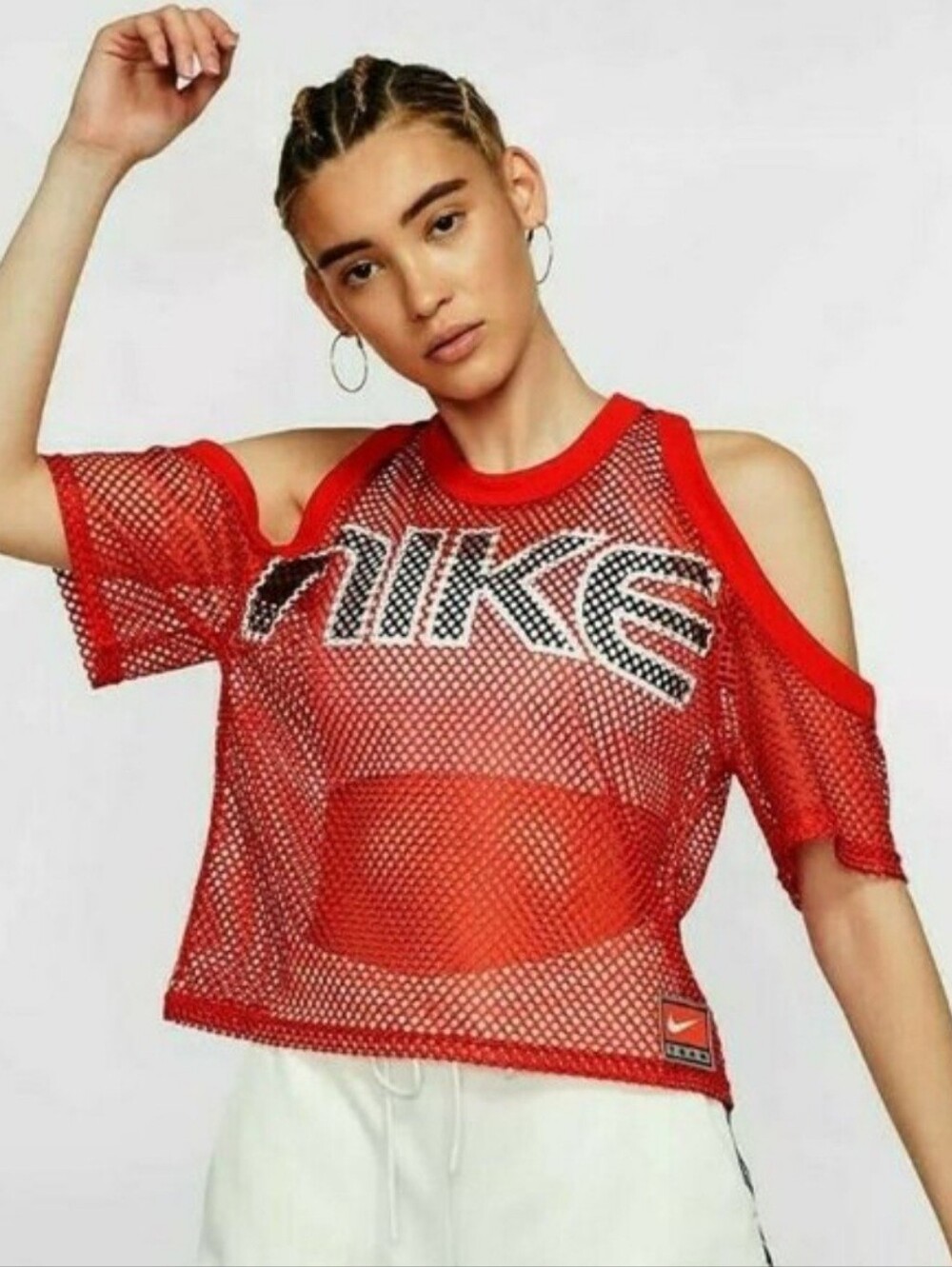 Nike Lab Red Jersey Mesh Top Size S